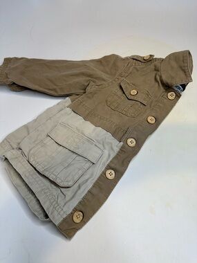 OshKosh B'gosh Two-Tone Tan & Light Sand Kids Jean Jacket